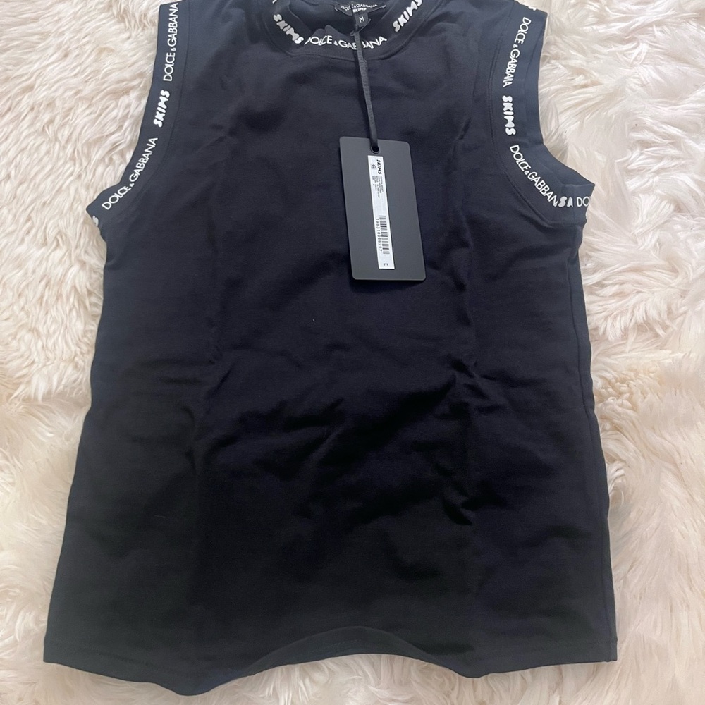 SKIMS Dolce & Gabbana black mock neck tank top